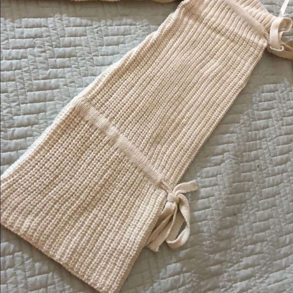 SALE! OATMEAL COLD SHOULDER BELL SLEEVE SWEATER - Picture 4 of 6